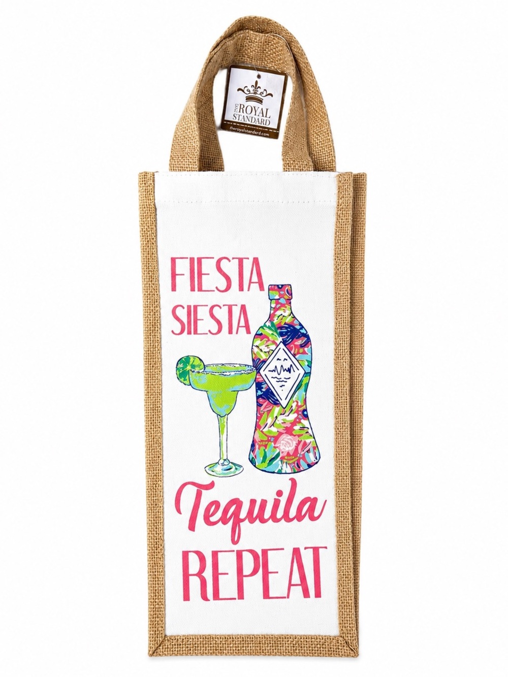 The Royal Standard Tequila Repeat Jute Wine Bag NWT